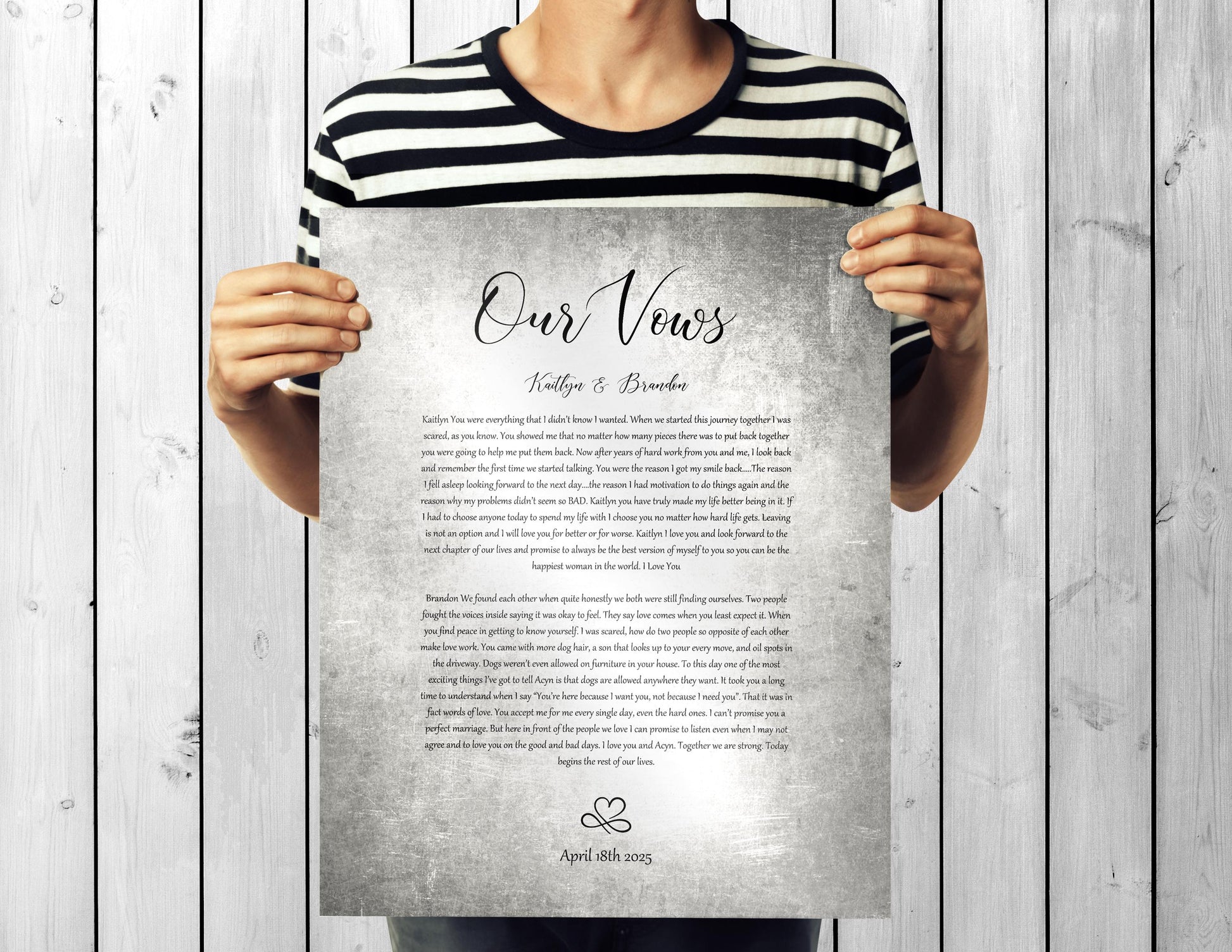 Forever Love: Rustic Wedding Vow Art on Tin - HoneycombProverbs - Signs - Wedding Vow Wall Art