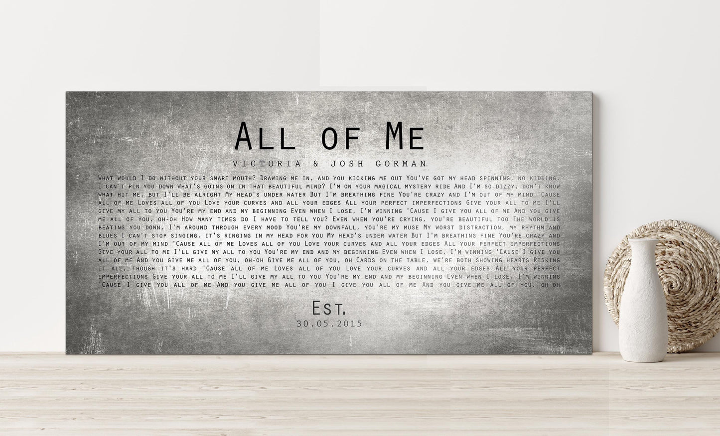 Rustic Tin First Dance Lyric Sign - HoneycombProverbs - Signs - Tin Anniversary Gifts