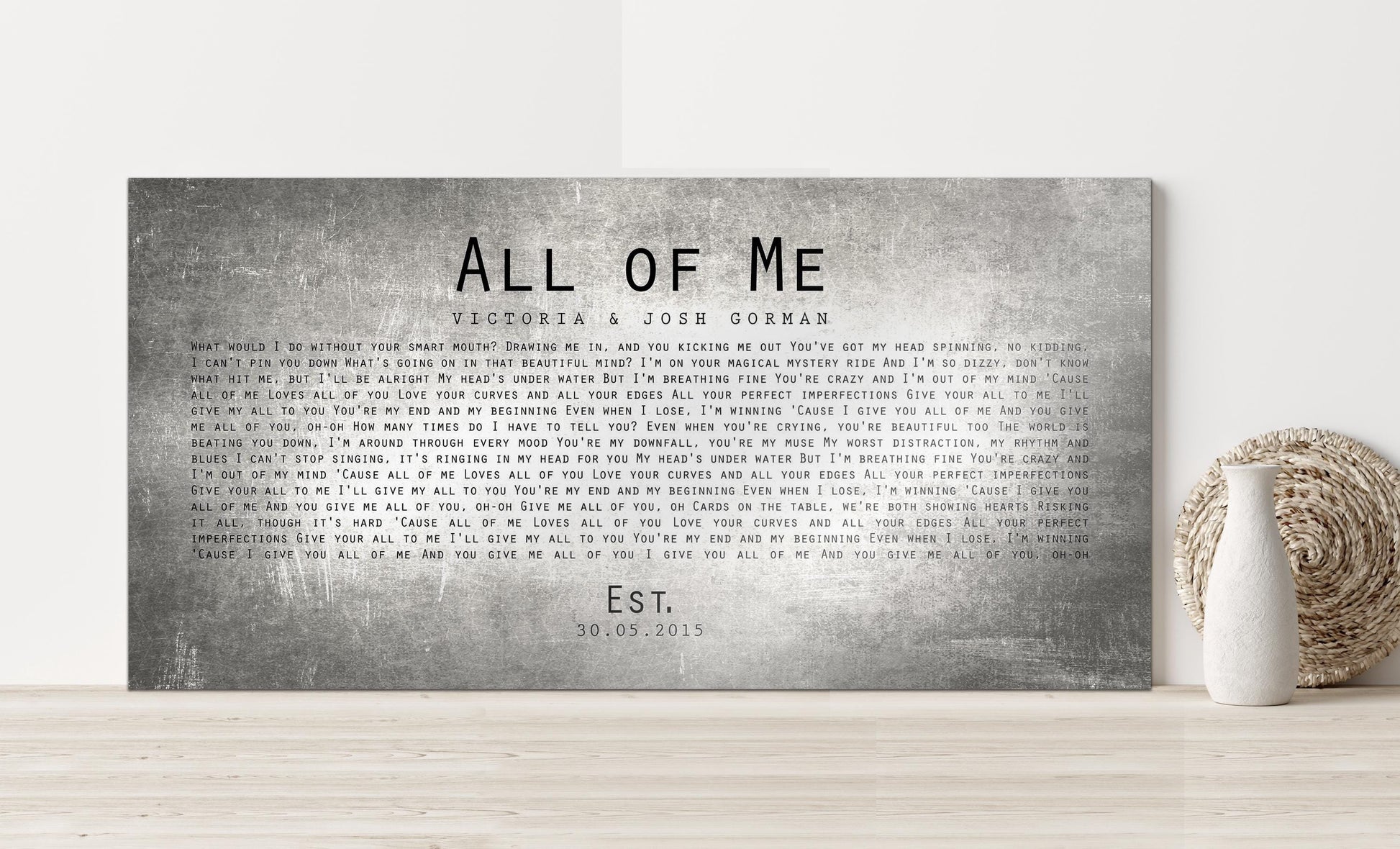 Rustic Tin First Dance Lyric Sign - HoneycombProverbs - Signs - Tin Anniversary Gifts