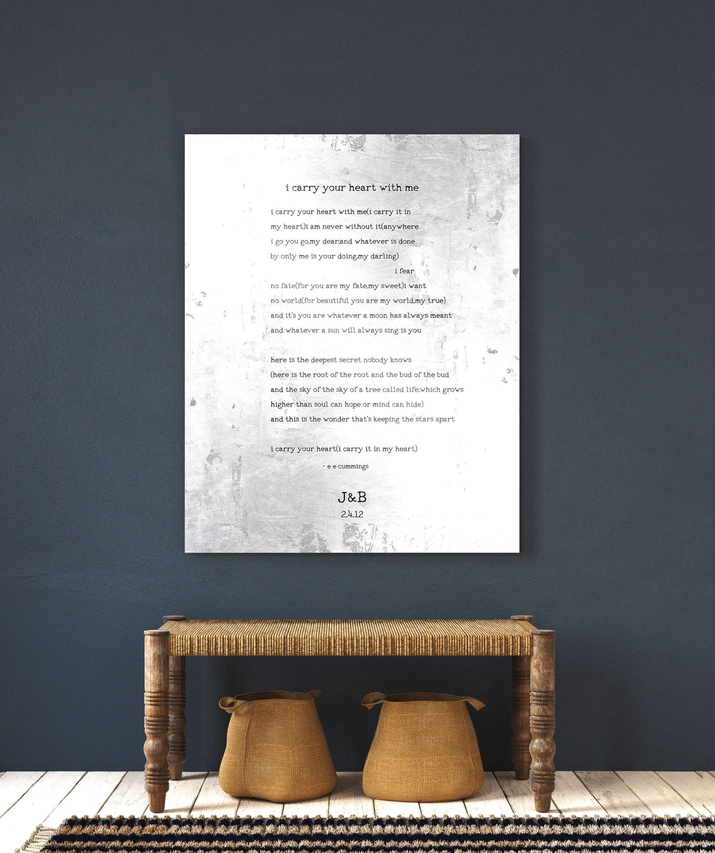 I Carry Your Heart with Me, 10 Year Anniversary Gift for Him - HoneycombProverbs - Signs - Tin Anniversary Gifts