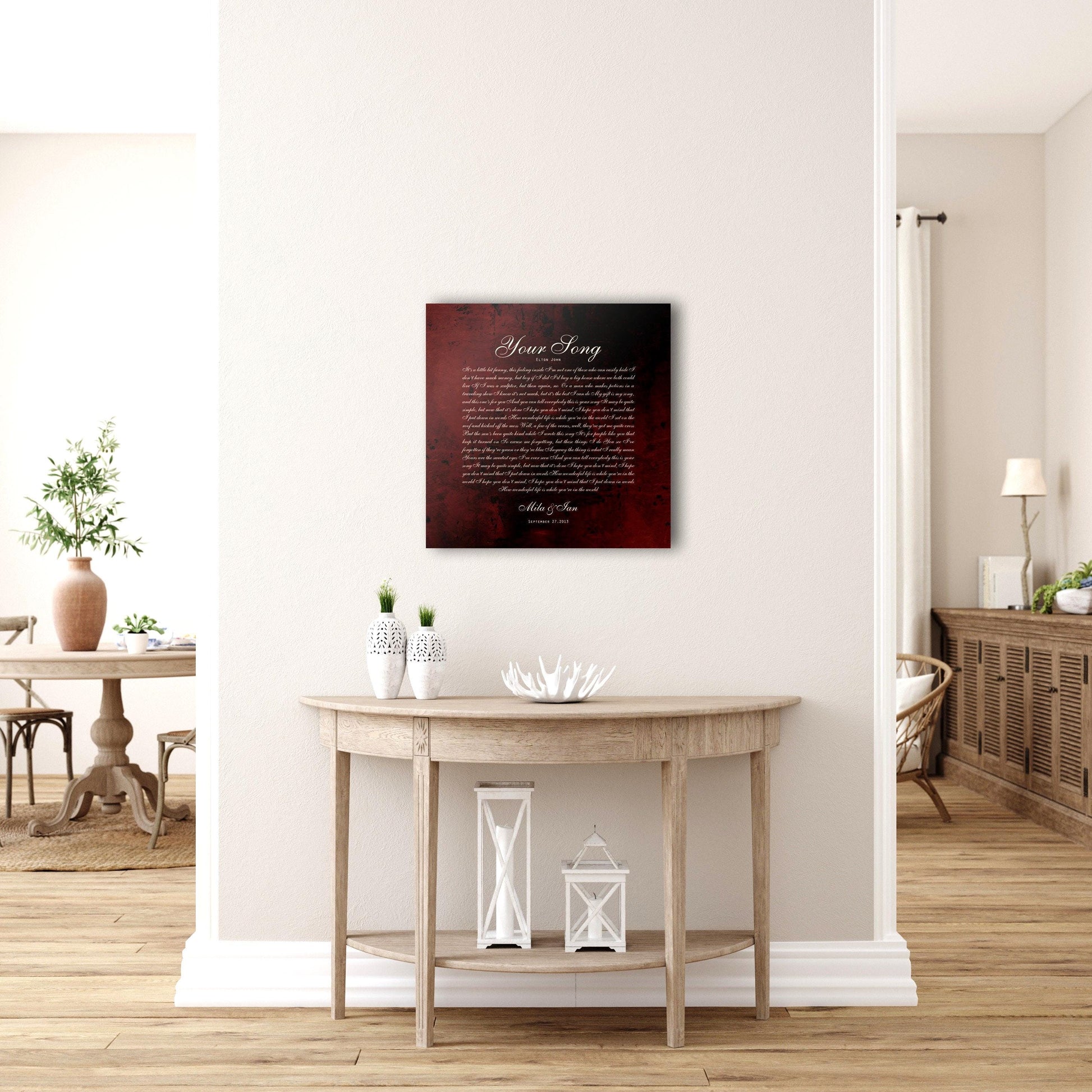 Our Song on Bronze, Personalized Lyric Sign - HoneycombProverbs - Signs - Bronze Anniversary Gifts