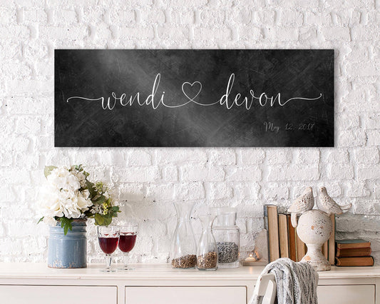 Iron Couples Heart Names Sign - HoneycombProverbs - Signs - Name Signs Wall Art