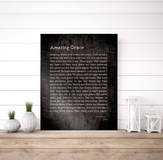 Amazing Grace, Personalized Hymn Wall Decor - HoneycombProverbs - Signs - Christian Wall Art
