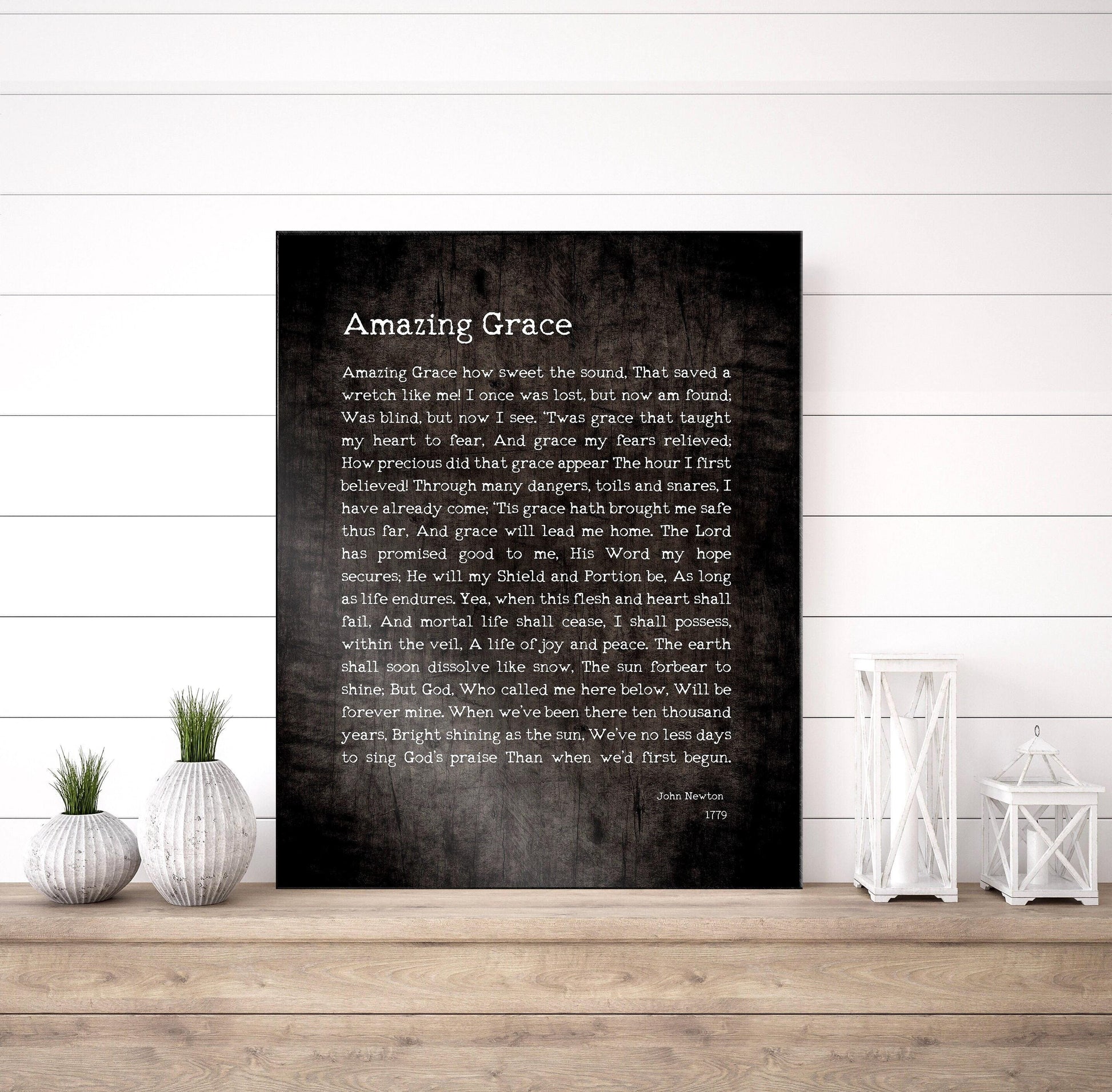 Amazing Grace, Personalized Hymn Wall Decor - HoneycombProverbs - Signs - Christian Wall Art