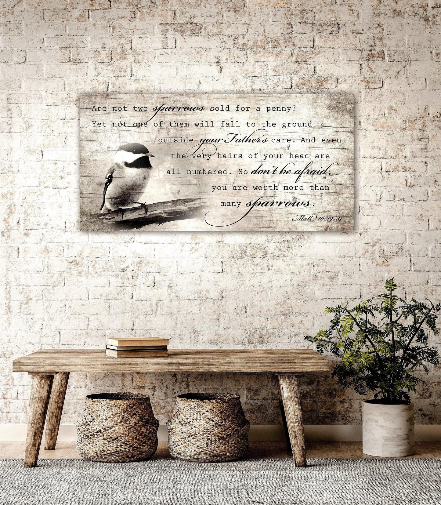 Personalized Matthew 10:29-31 Farmhouse Sign: Don't be afraid - HoneycombProverbs - Signs - Christian Wall Art