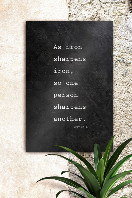As Iron Sharpens Iron, Christian - HoneycombProverbs - Signs - Christian Wall Art