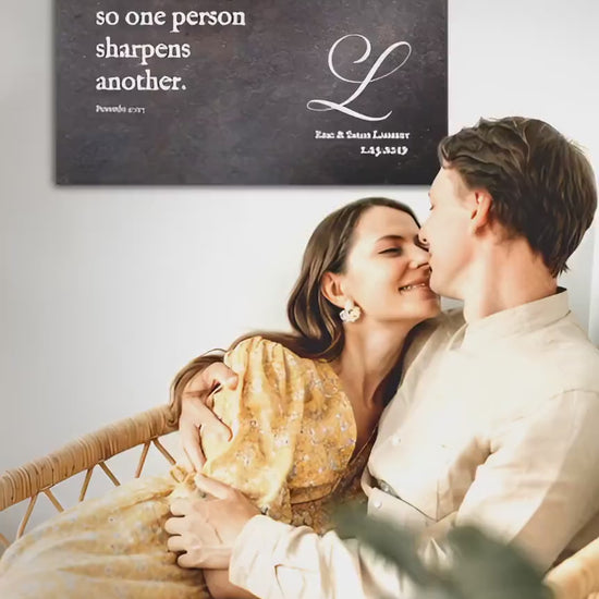 Proverbs 27:17 Personalized Iron Anniversary Scripture