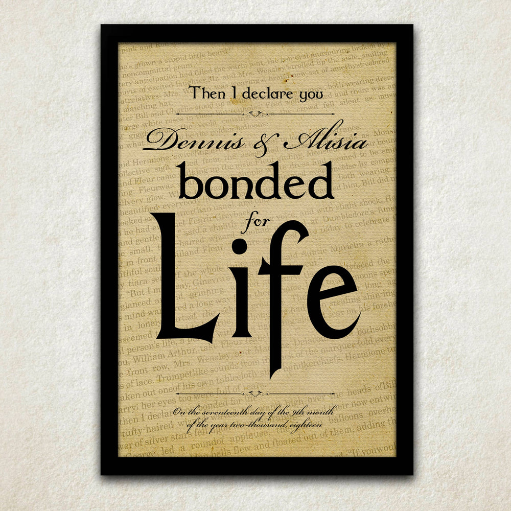 
                  
                    Romantic Art Print: Then I Declare you Bonded for Life - Hunnycomb Proverbs - Wedding gift ideas - paper anniversary gifts 
                  
                