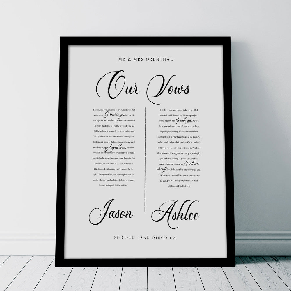 
                  
                    Framed Paper Anniversary Gift with Vows
                  
                