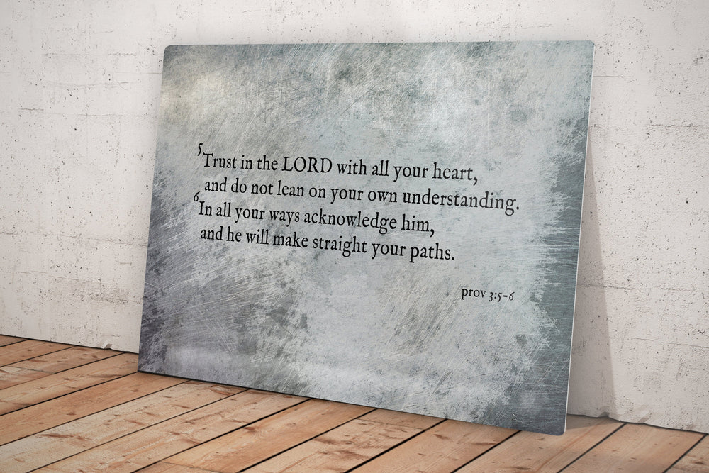 
                  
                    Prov 3:5-6, Metal Scripture Art, Trust in the Lord with all your heart, Christan, Print, Scripture, Wall Decor, Gift for guys, Encouraging
                  
                
