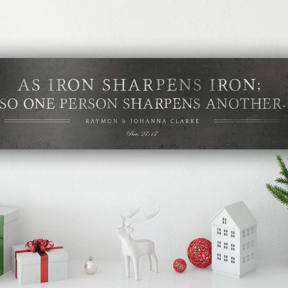 
                  
                    Iron Anniversary Gift, Iron Sharpens Iron Sign, 6 Year Anniversary gift for him, Religious Wedding gift, 6th Anniversary Gift, Metal Sign
                  
                