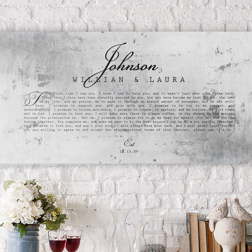 
                  
                    Personalized Distressed Tin Wedding Vow Sign
                  
                