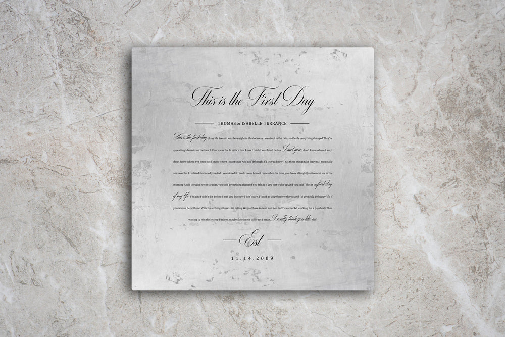 
                  
                    Personalized Wedding Song on Aluminum
                  
                