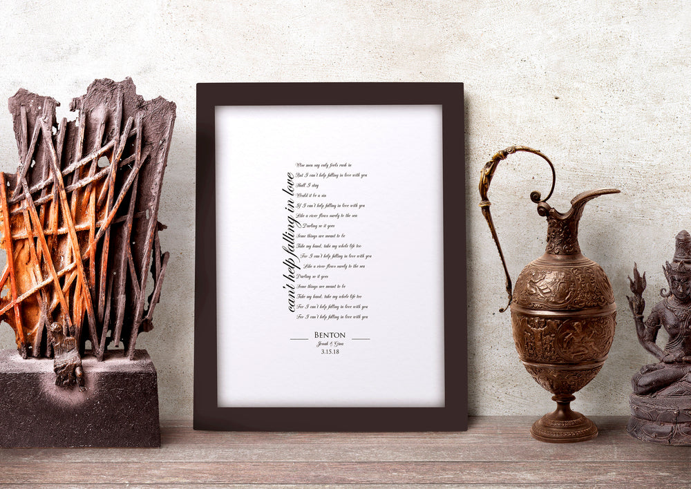 Framed Cotton Gift, Our Wedding Song