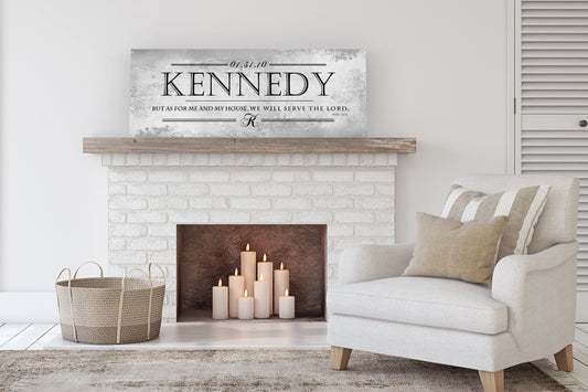 Joshua 24:15 Inspired, Monogrammed Family Name Sign