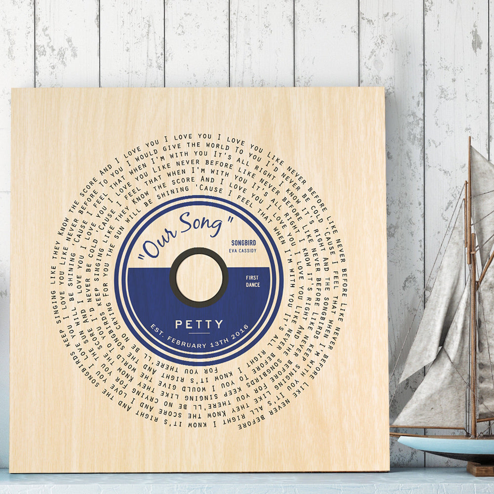 
                  
                    Song Lyric Record on Wood
                  
                