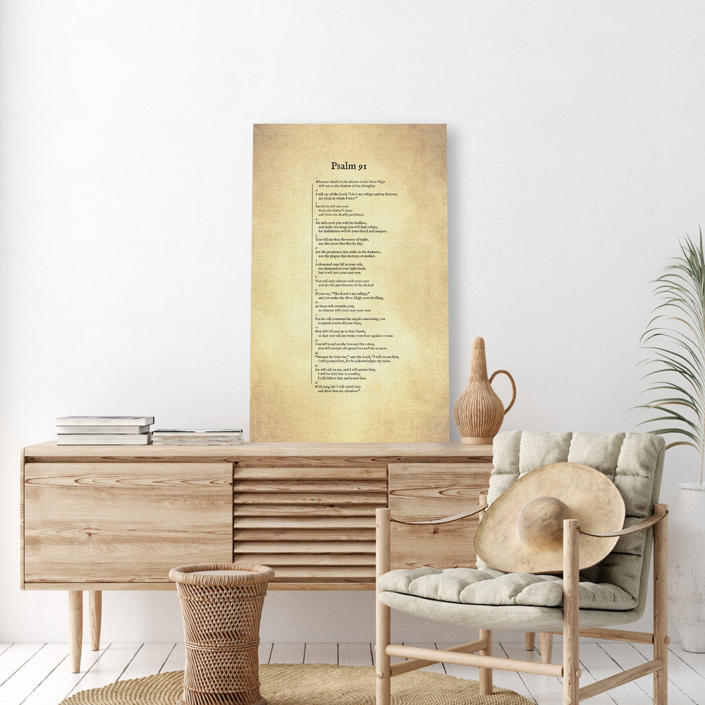 
                  
                    Psalm 91 on Canvas, Christian Wall Art, Inspirational Decor, Scripture Decor, Encouragement Gift, Gift for Mom, Sympathy Gift, Uplifting
                  
                