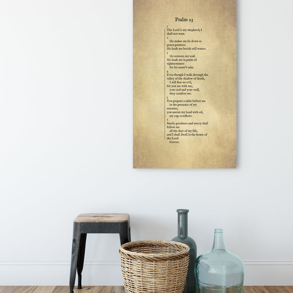 
                  
                    Psalm 23 Antiqued Canvas Wall Art
                  
                