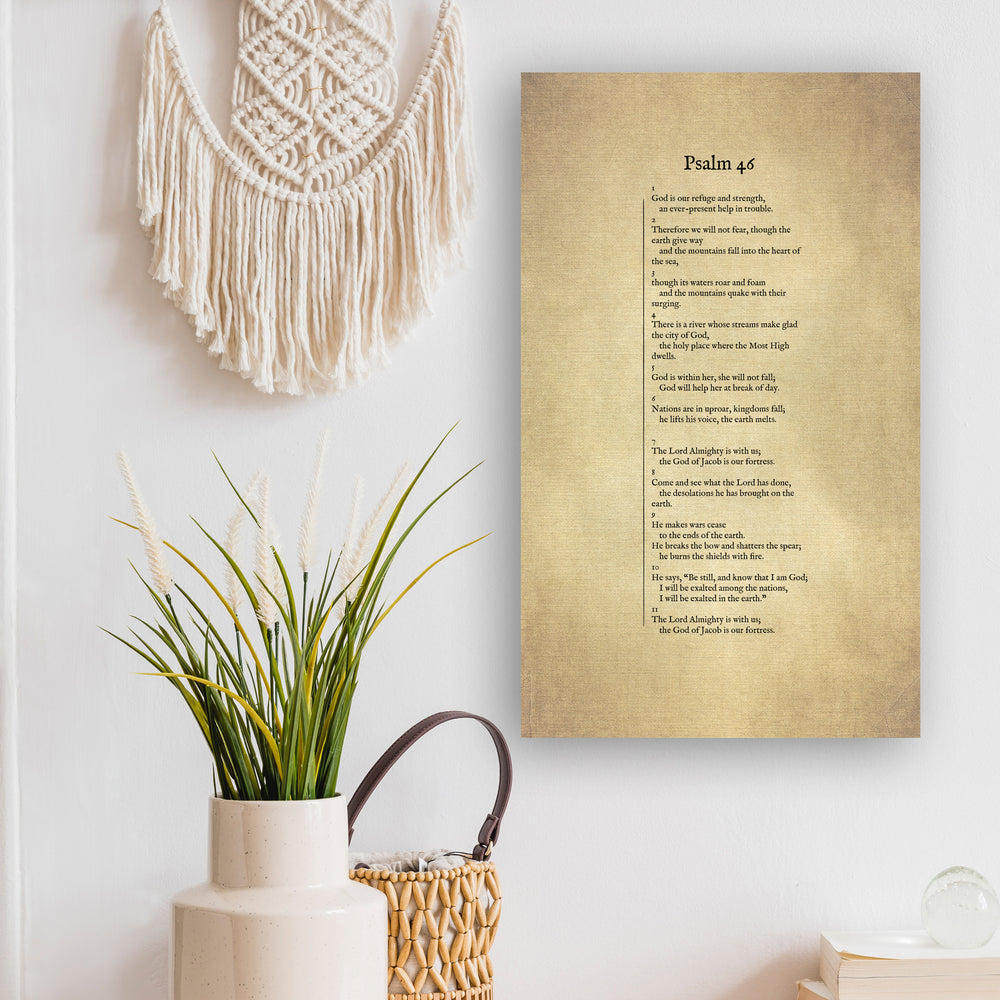 
                  
                    Psalm 46 on Canvas, Christian Wall Art, Inspirational Decor, Scripture Decor, Encouragement Gift, Gift for Mom, Sympathy Gift, Uplifting
                  
                