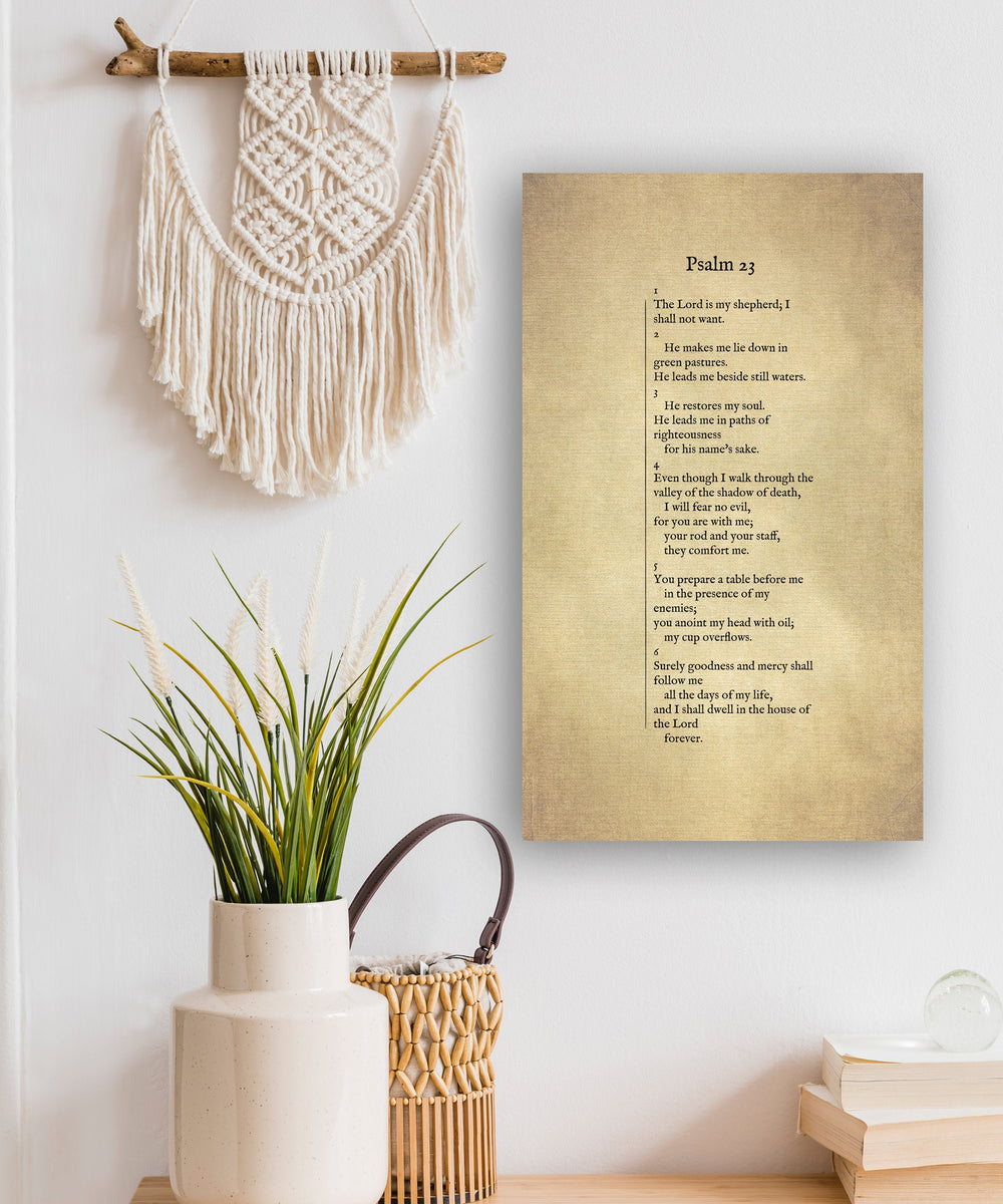 Psalm 23 Antiqued Canvas Wall Art