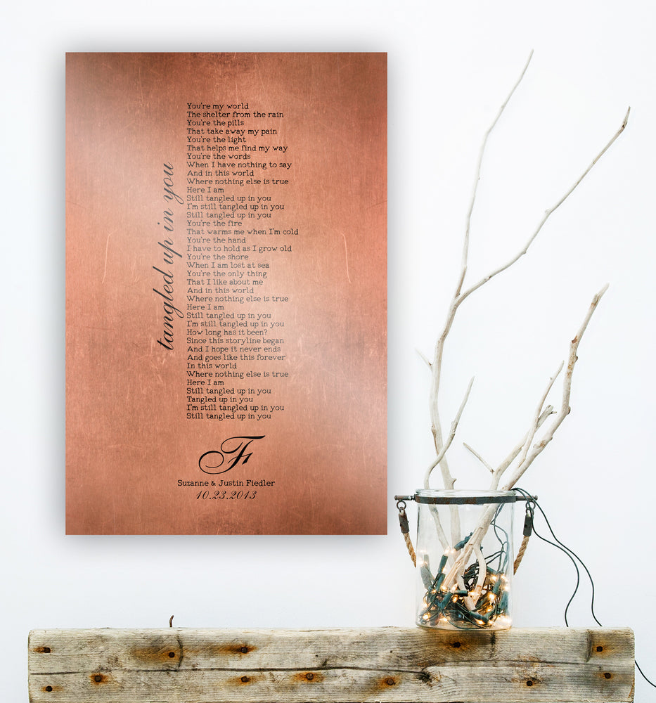 
                  
                    Our Song on Copper, Personalized Copper Gift
                  
                