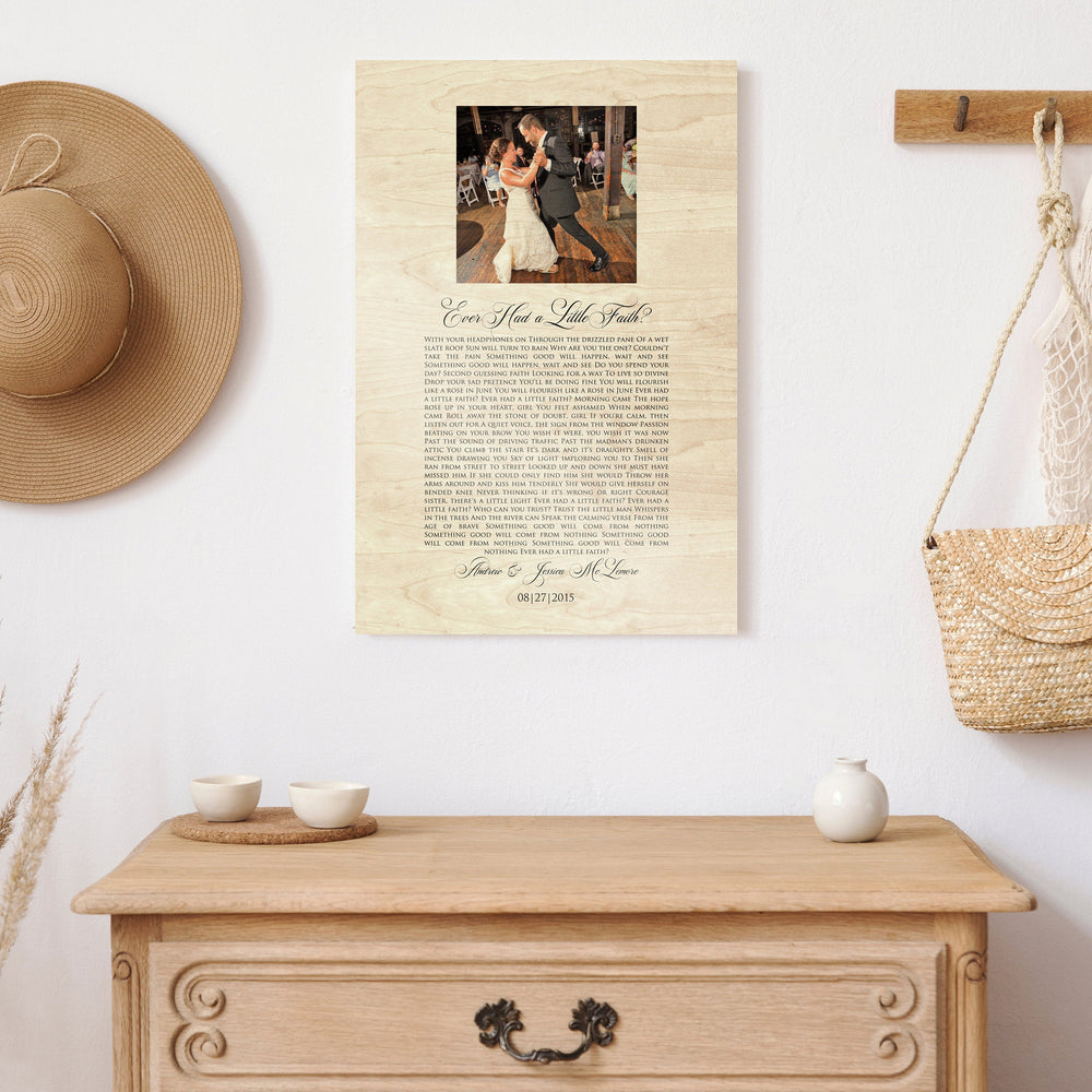 
                  
                    Song with Photo, Photo on Wood, Personalized, Lyrics on Wood, Wood, 5 Year, 5th Wedding Anniversary, Gift on Wood, Wedding Anniversary, Gift
                  
                