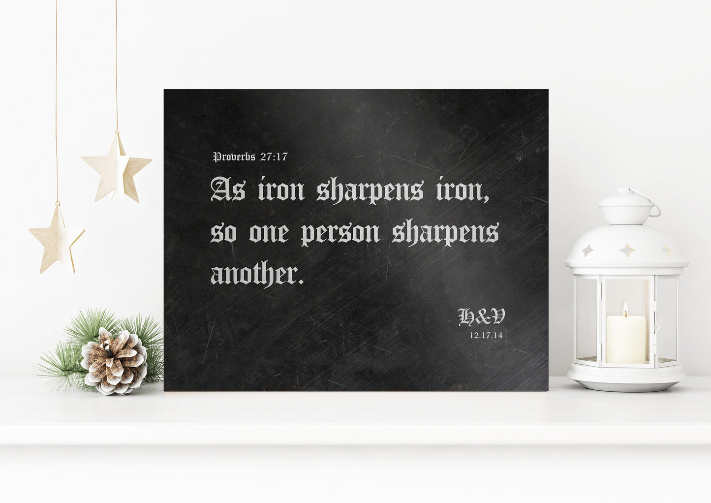
                  
                    As Iron Sharpens Iron, Iron Gift, Monogrammed, Metal Sign, Scripture Sign, Gift for him, Personalized, 6 Year Anniversary, Proverbs 27:17,
                  
                