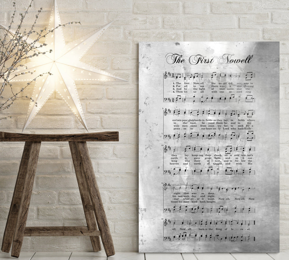 The first Noel, Sheet Music Print, Farmhouse Christmas, Gift for chior, Religious Gift, sign, Metal Christmas Sign, Rustic Christmas Decor