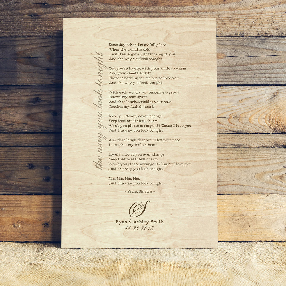 
                  
                    Wood Anniversary Gift, Lyrics on Wood, 5 Year Anniversary Gift, 5th Wedding Anniversary, Gift on Wood, Wedding Anniversary, SongLyrics, Gift
                  
                