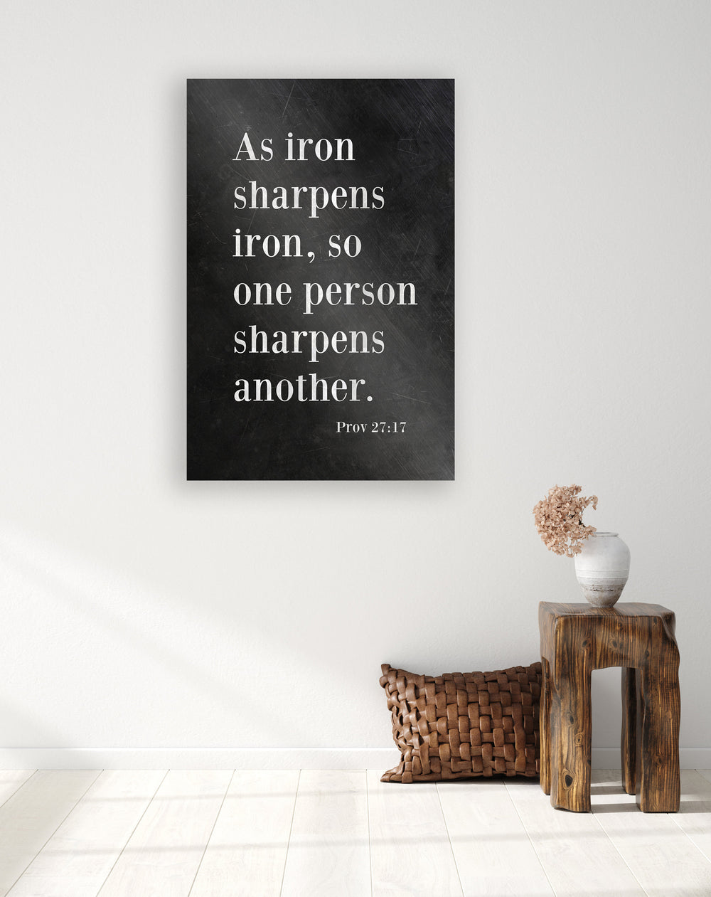 Proverbs 27:17, As Iron Sharpens Iron, Christian, Bible Verse, for, Him, Scripture, Sign, Subway, 6 Year Wedding, for Couple, Gift