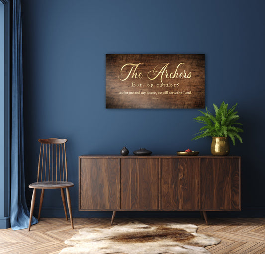 Joshua 24:15 Sign, Family Name Sign