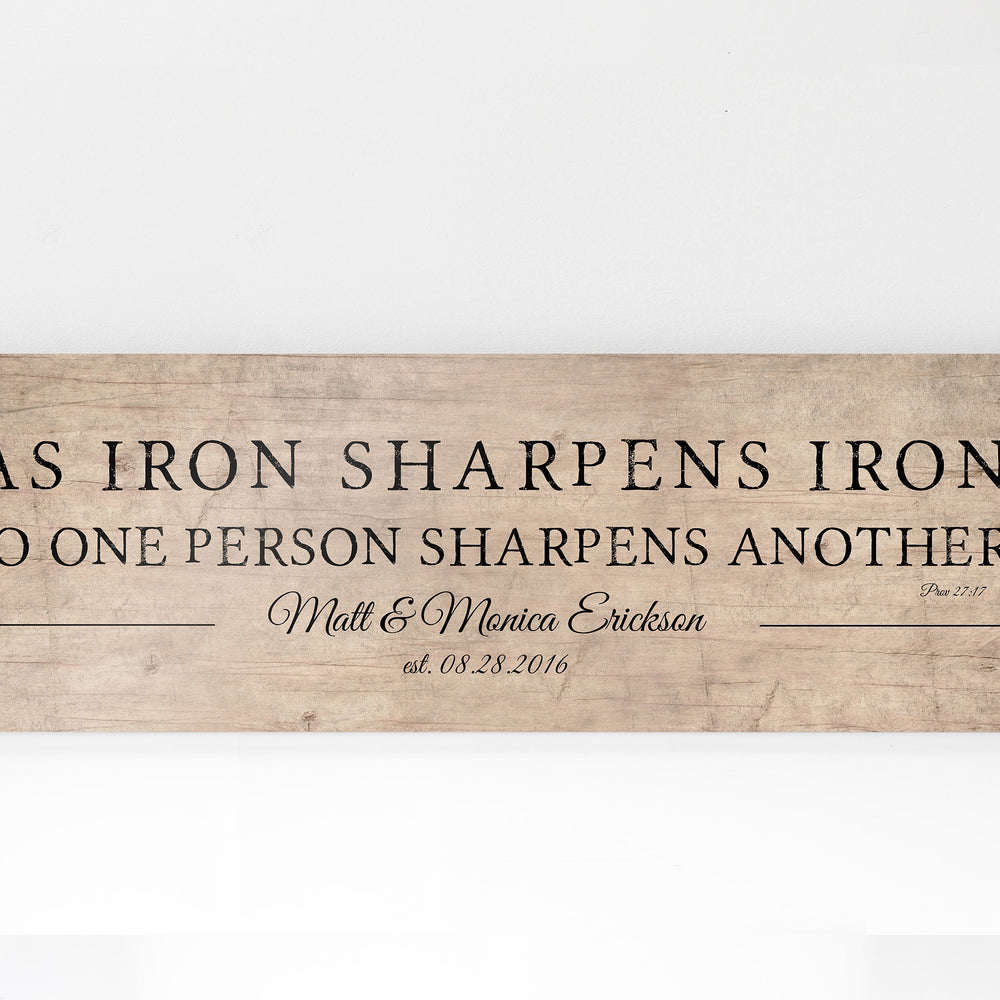 
                  
                    Wood Anniverary Gift, As Iron Sharpens Iron
                  
                
