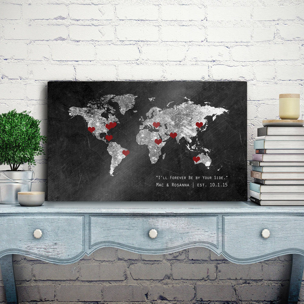 6 Year Anniversary Gift, World Map