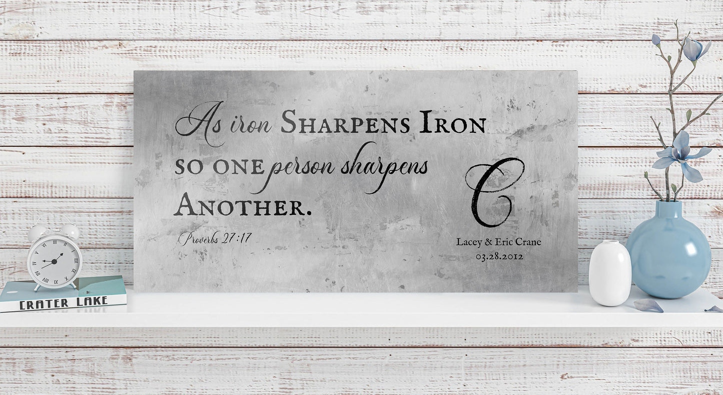 
                  
                    10th anniversary gift for him, Iron sharpens iron
                  
                