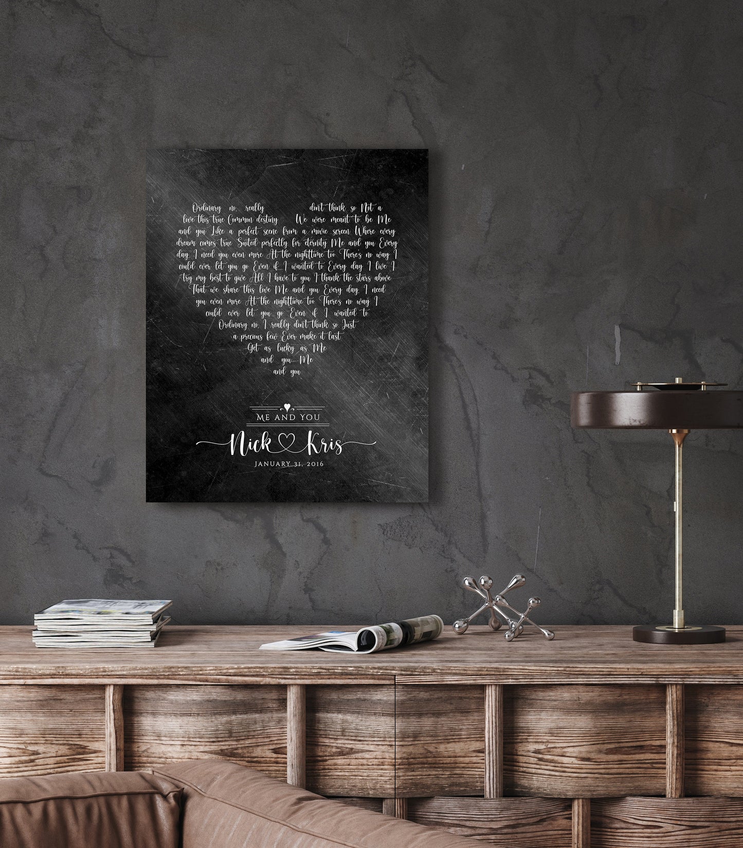 
                  
                    6 Year Anniversary Gift for Him, Song lyric sign
                  
                