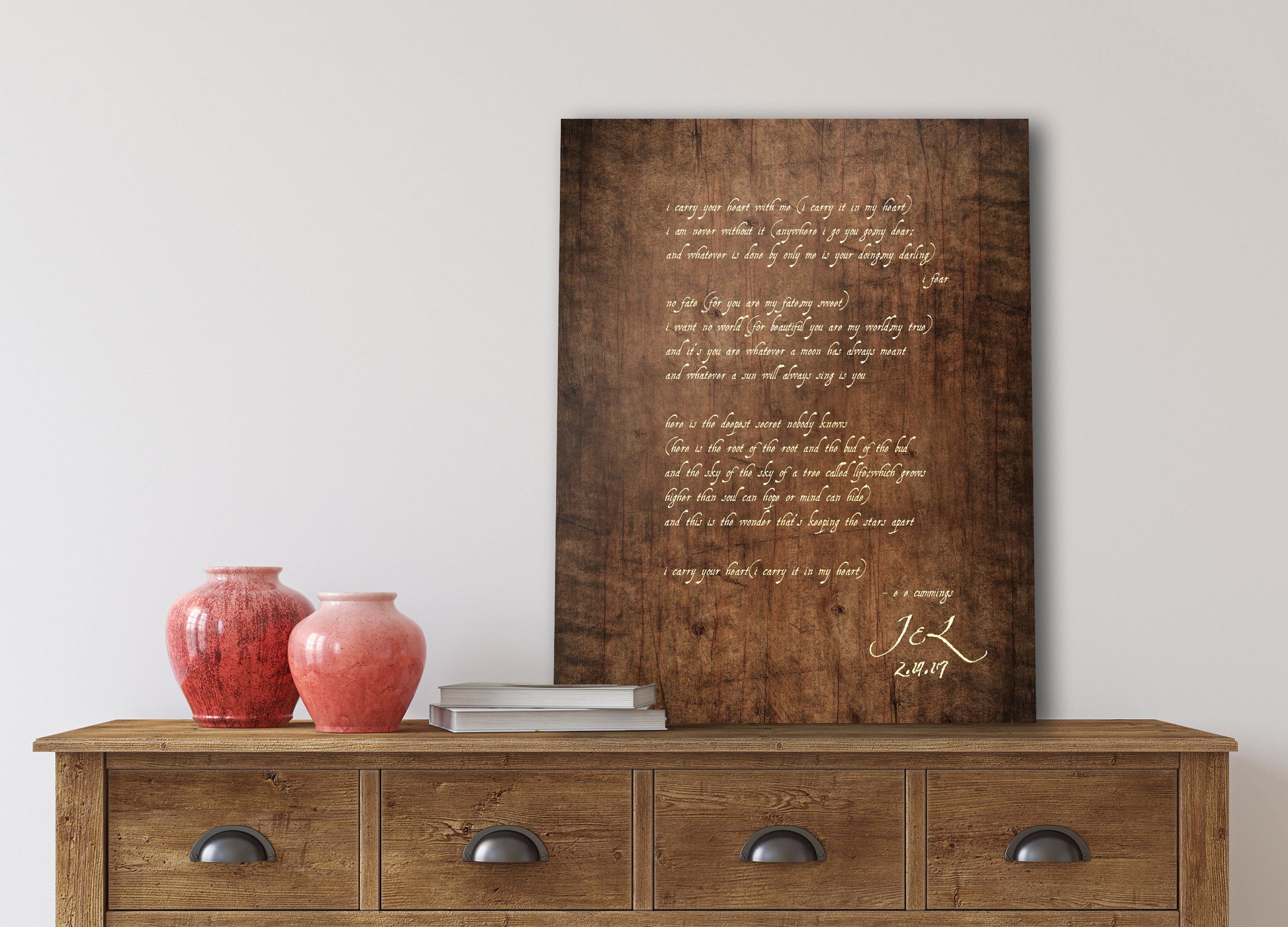 Personalized Wood Gift, E.E. Cummings