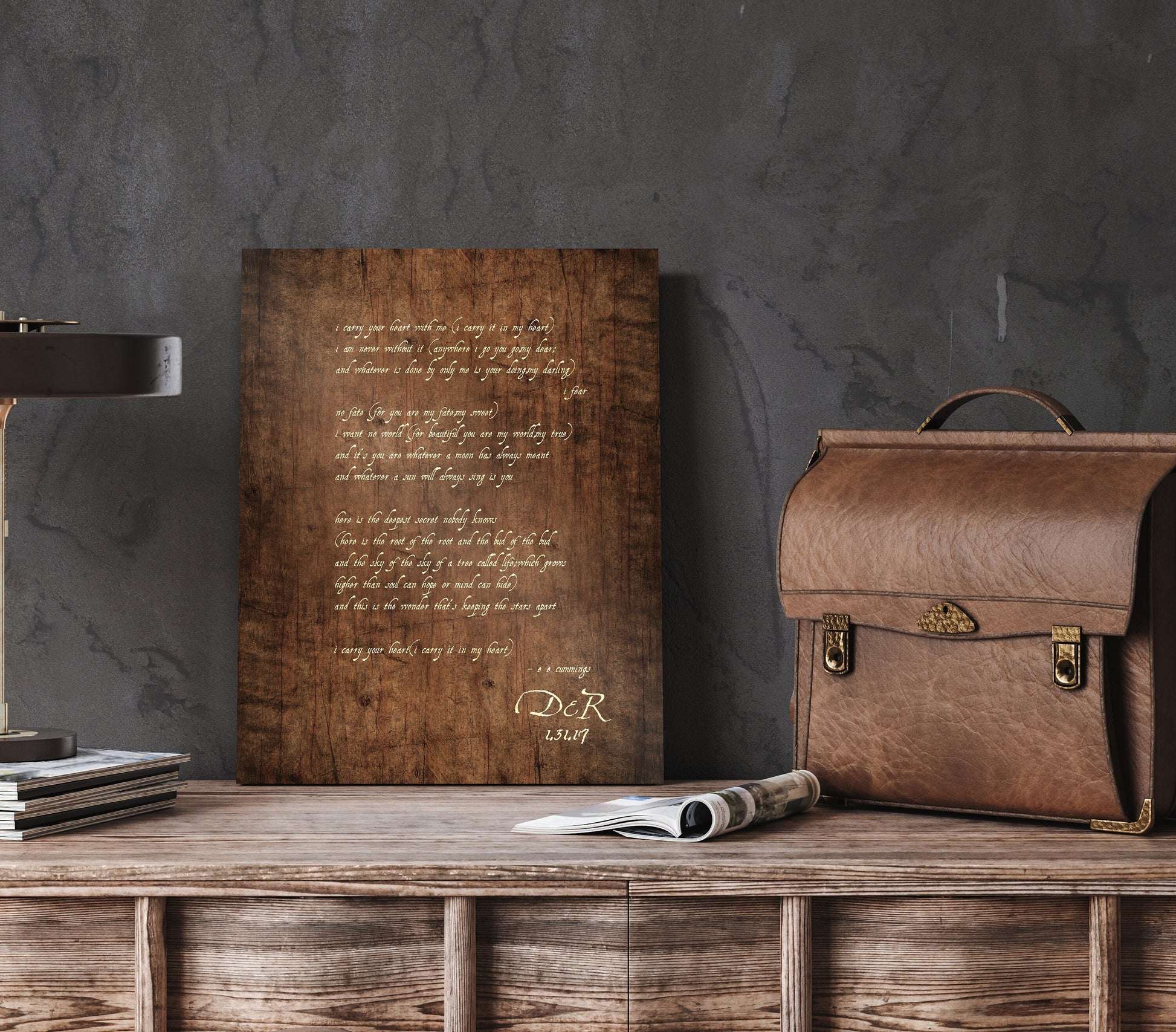 Personalized Wood Gift, E.E. Cummings