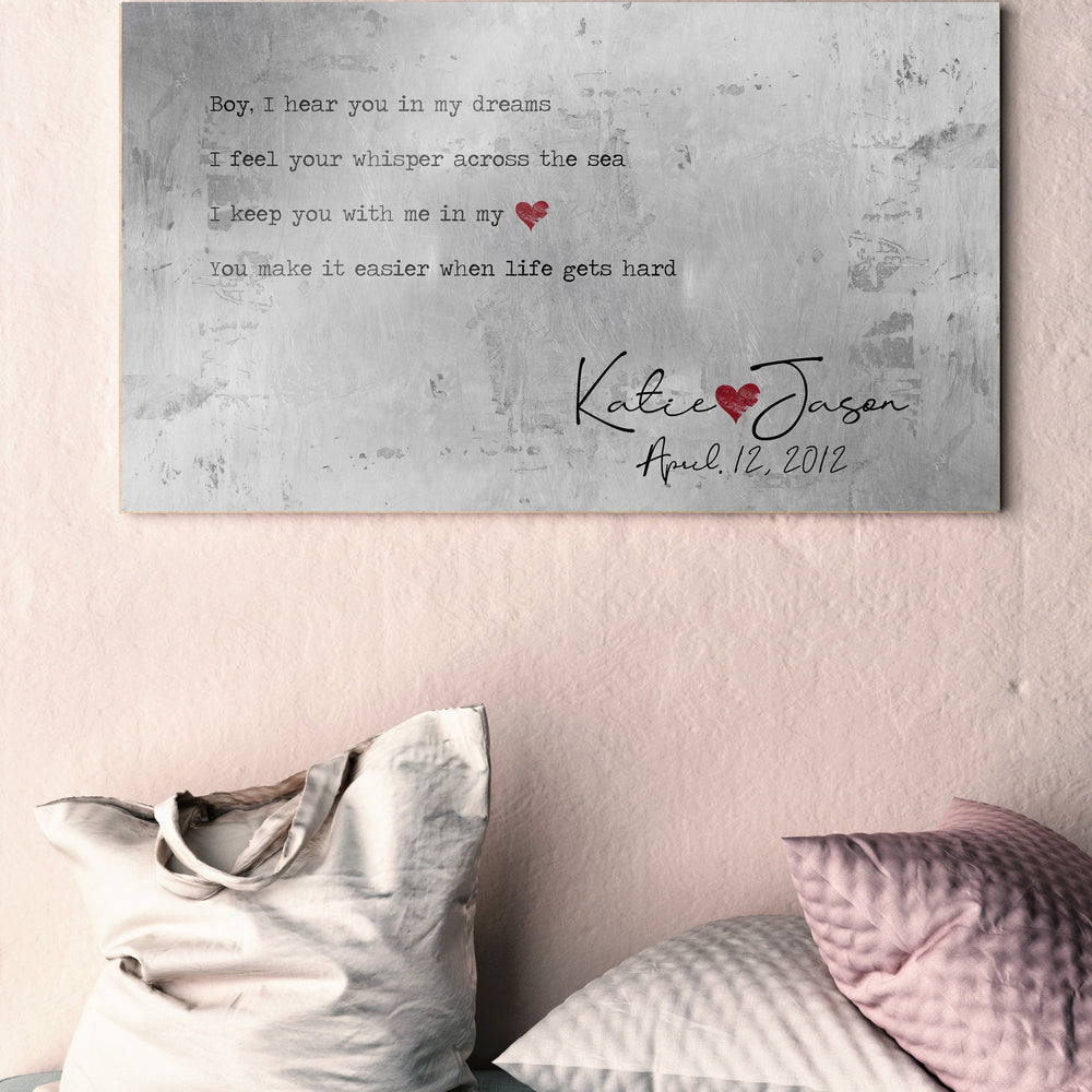 
                  
                    Lucky, Personalized Song Lyric Wall Decor
                  
                