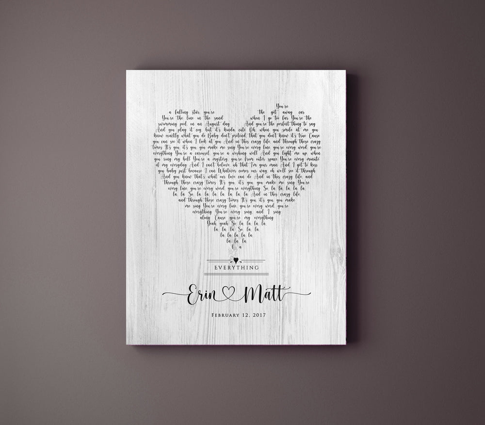 Song Lyric Print, Our Song Sign
