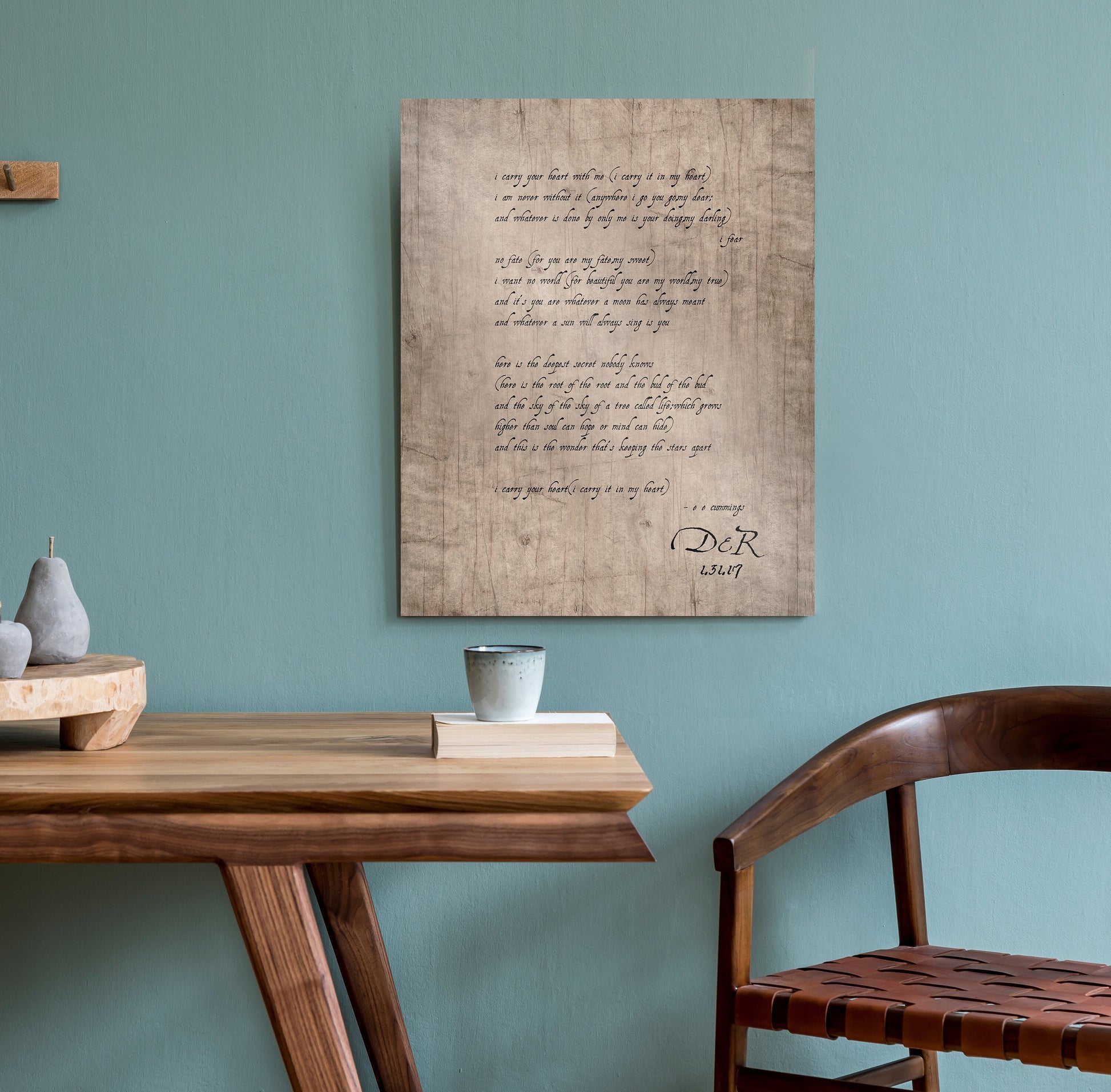 Personalized Wood Gift, E.E. Cummings