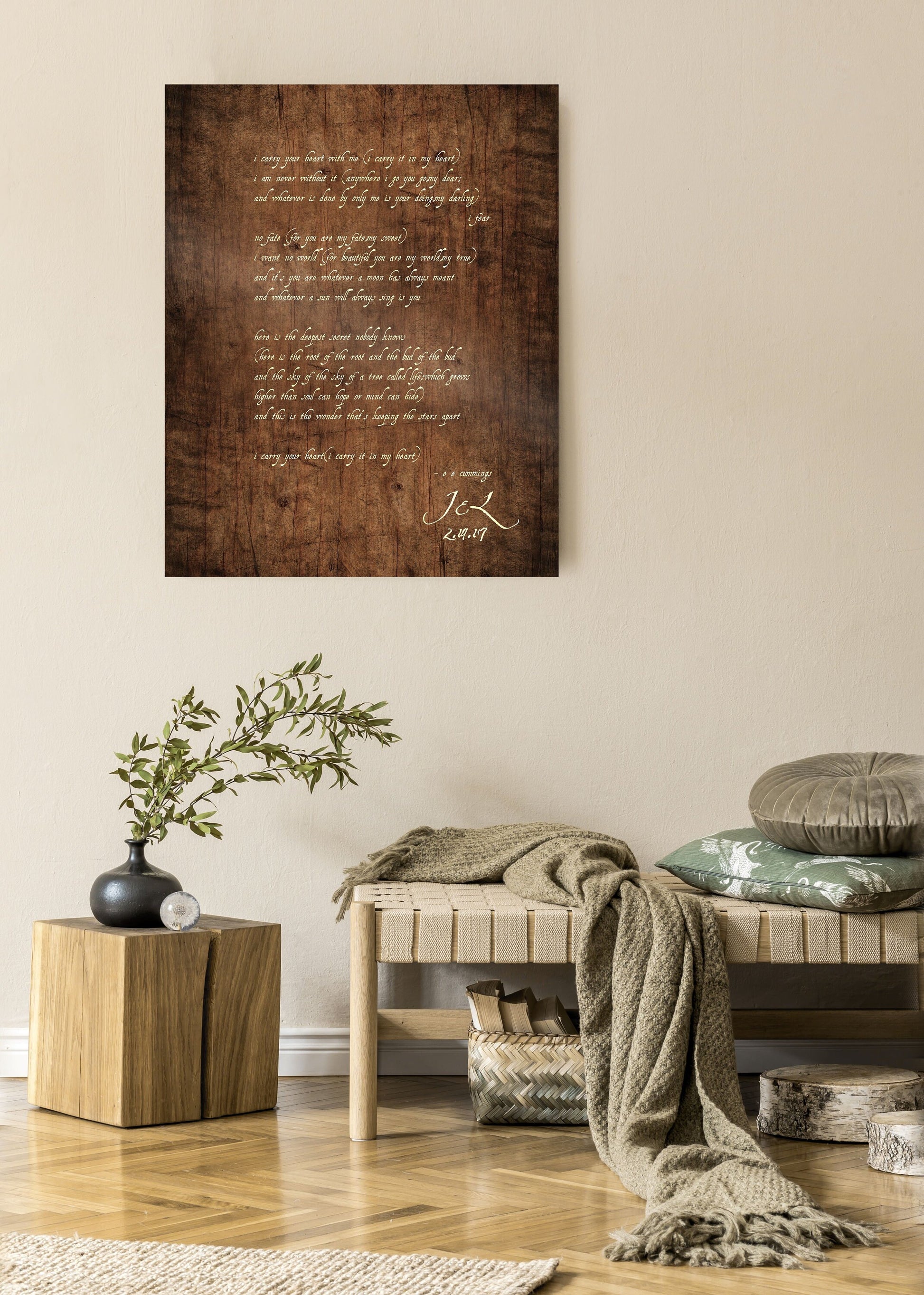 Personalized Wood Gift, E.E. Cummings