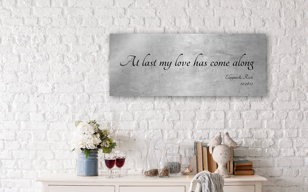 Romantic Tin Gift, Song quote sign, Sign with song lyric, Women anniversary plaque, 10th anniverary momento, Custom Gift for Wife, Est sign
