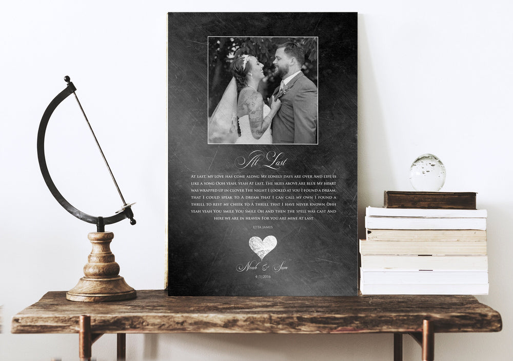 6th Anniversary Gift, Photo and Wedding Song on Iron, Custom Iron Gift, Song Lyric and Photo Sign, Wife Gift, Personalized anniversary gift