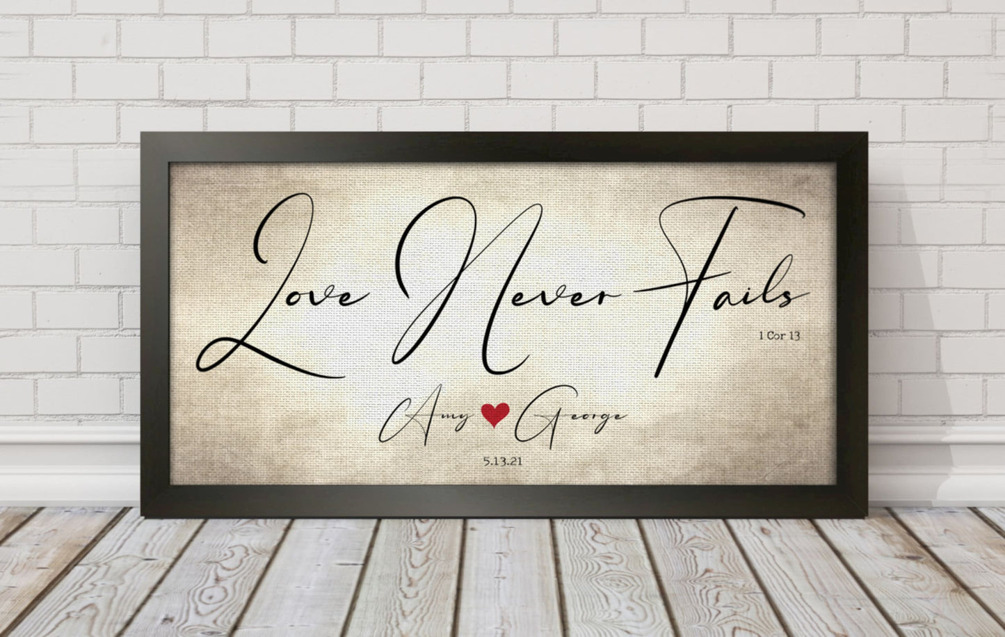 
                  
                    1 Cor 13 Canvas, Anniversary Gift, Love Never Fails, 2 Year Gift, Cotton Canvas, Scripture about Love, Present for Wife, Love is Patient
                  
                