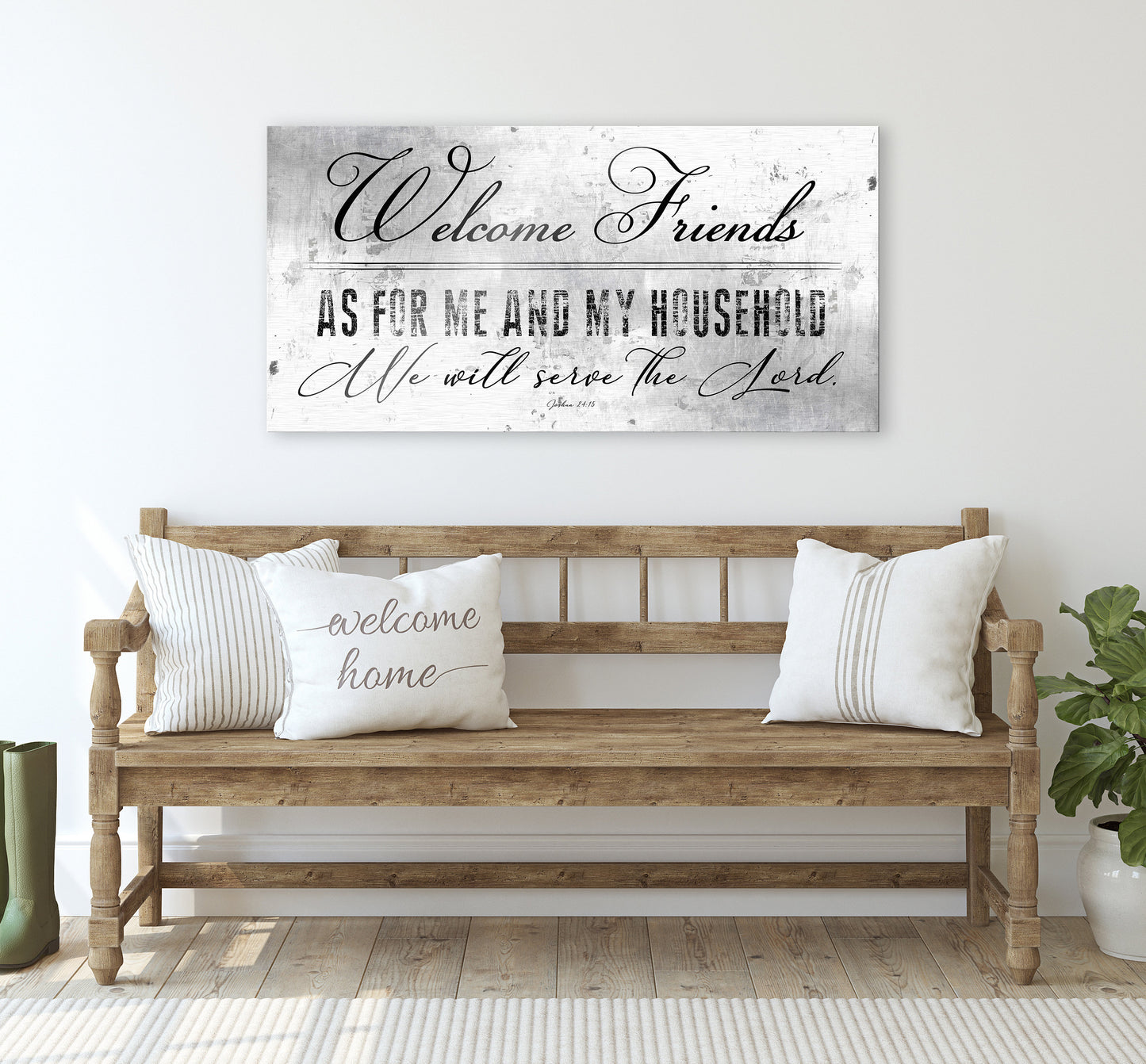 
                  
                    Christian Welcome Sign, Family Sign, Josh 24:15, Wall decor, Bible Verse Decor, Wall hanging with Scripture, Rustic Farmhouse, Wedding Gift
                  
                