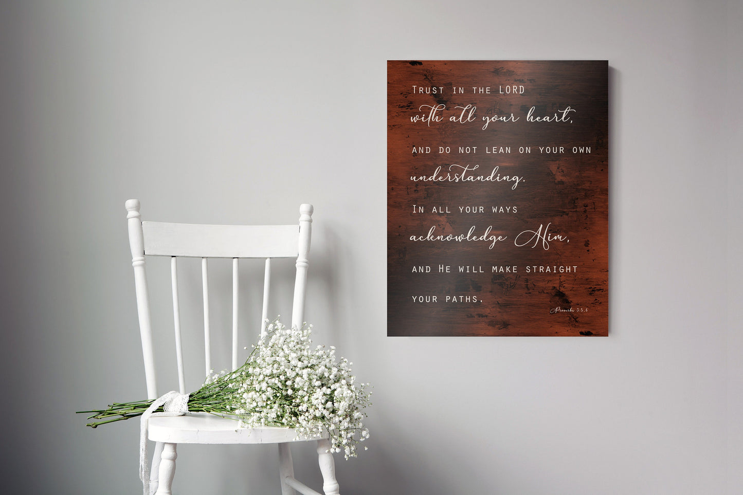 
                  
                    Trust in the Lord Christian Wall Decor, Inspirational wall art, Prov 3:5-6, Bible Verse Quote Sign, Large Bible Verse sign, Man Cave Art
                  
                