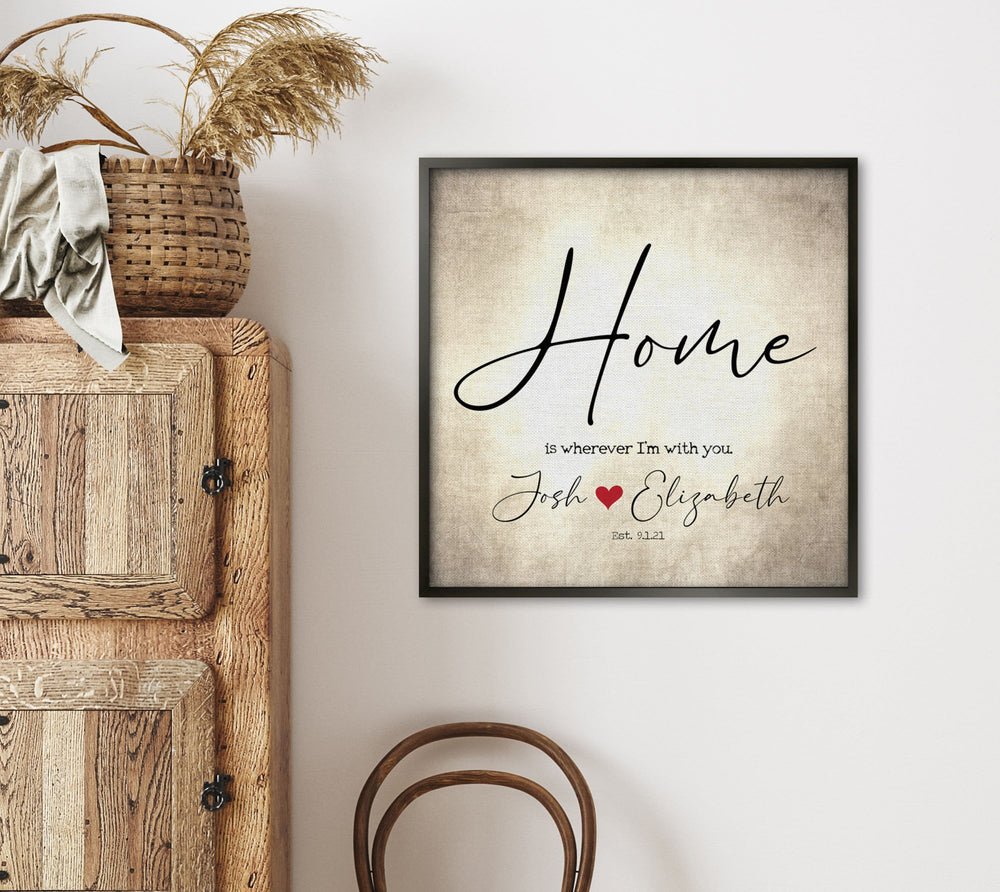 
                  
                    Personalized, Home is wherever I'm with you, Couples Cotton Gift, 2nd Anniversary gift for him, Romantic gift for wife, Husband Gift, Custom
                  
                