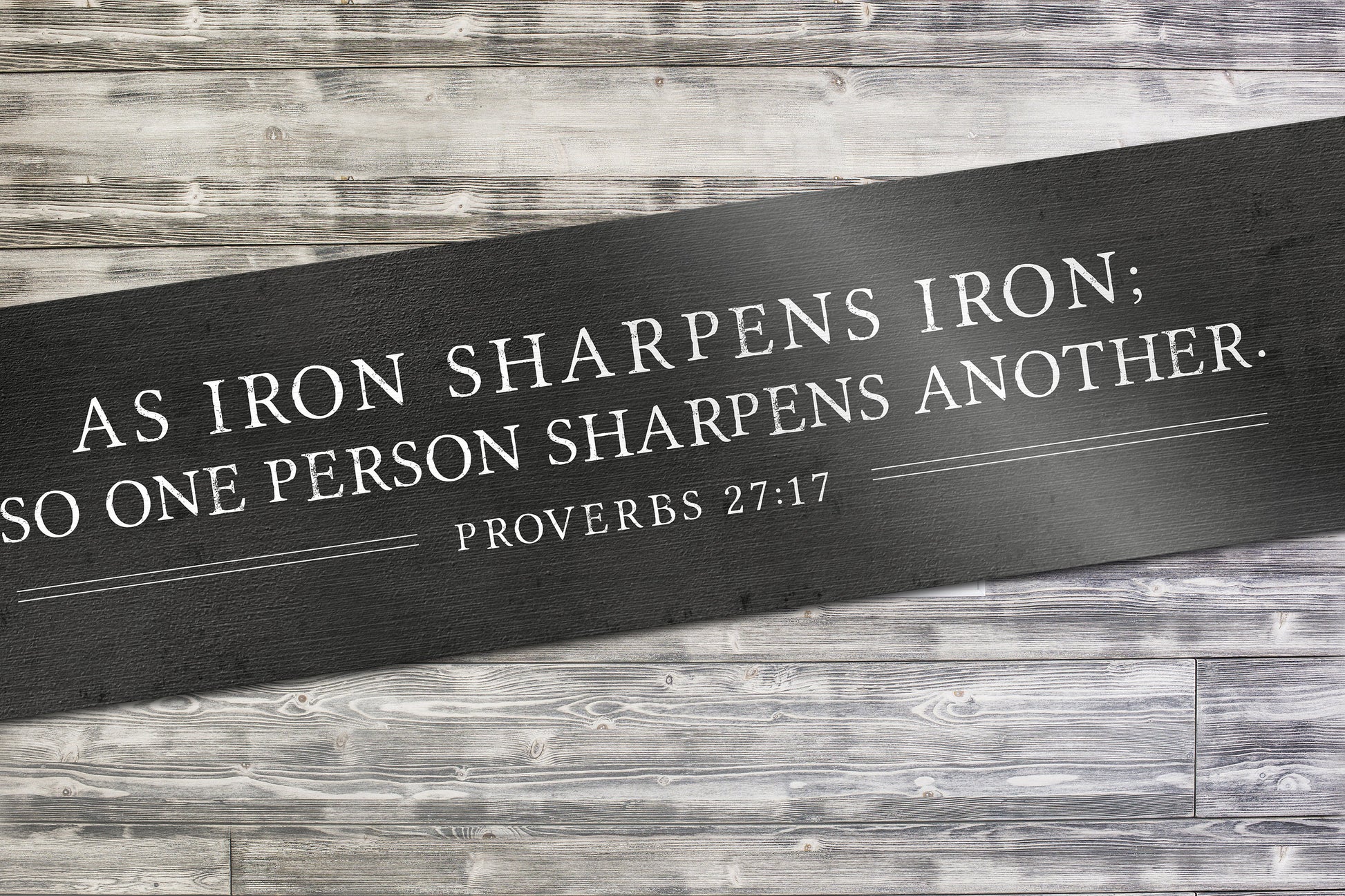 Iron Sharpens Iron Sign, Proverbs 27:17 Wall Decor, Rustic Scripture Art, Christian wall hanging, Bible Verse Decor, Inspirational mens gift