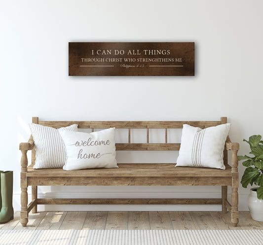 I can do all thing, Phil 4:13, Scripture Wall Decor, Rustic Scripture Art, Christian wall hanging, Bible Verse Decor, Inspirational men gift