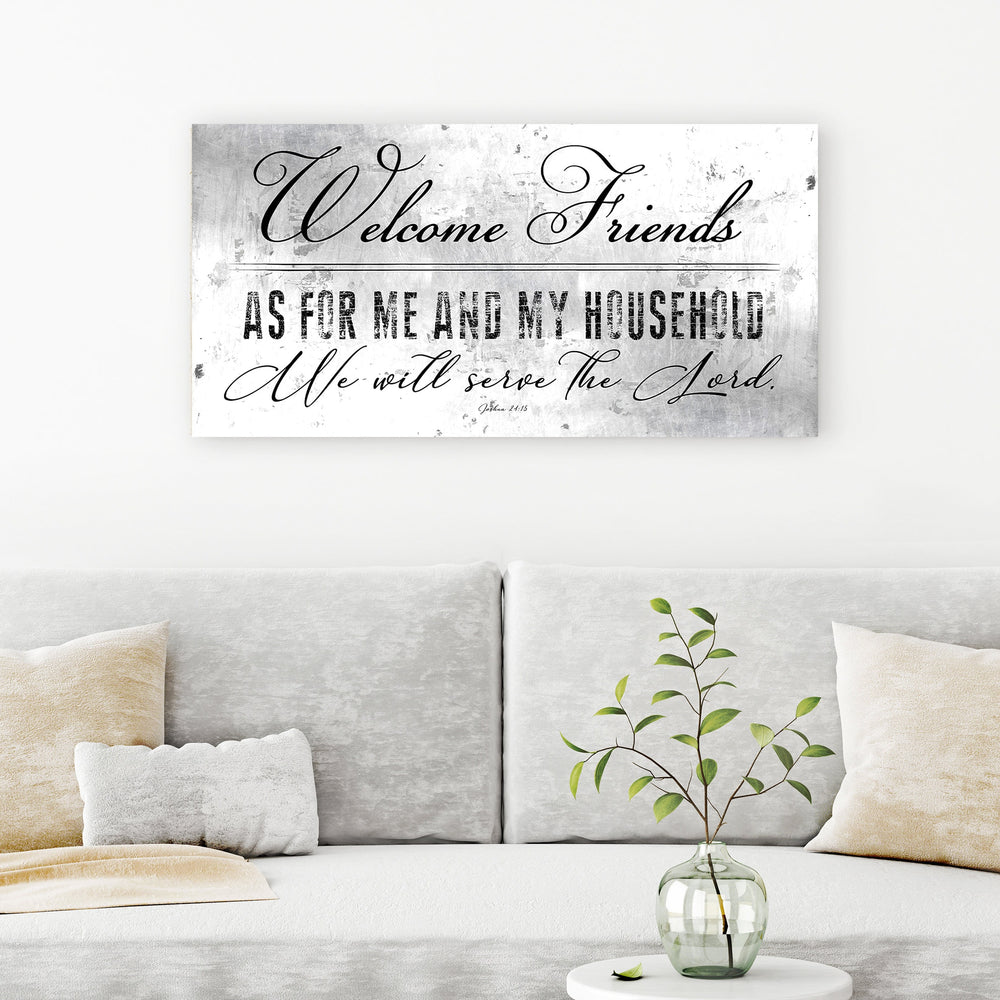 
                  
                    Christian Welcome Sign, Family Sign, Josh 24:15, Wall decor, Bible Verse Decor, Wall hanging with Scripture, Rustic Farmhouse, Wedding Gift
                  
                